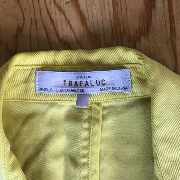 Yellow Zara shirtdress size small - Picture 4 of 6
